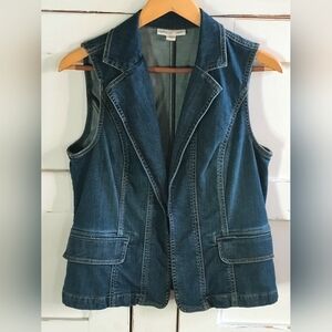 Coldwater Creek Women's Dark Denim Wash Jean Vest | Sz 10